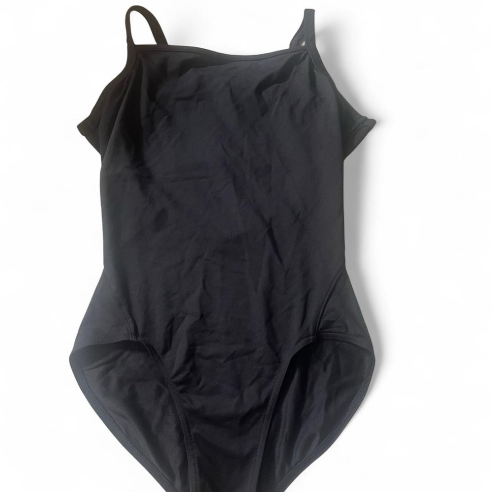 Black Mirella Leotard with bow design cutout on back